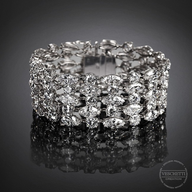 Marquise and brilliant cut diamonds bracelet KATE