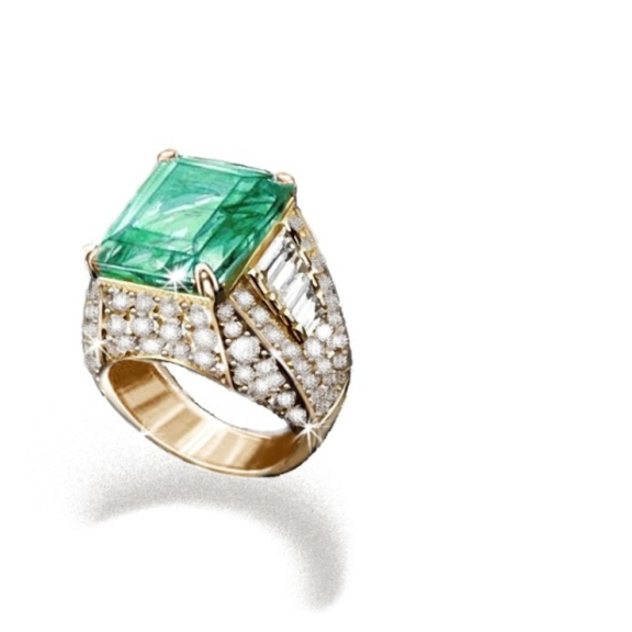 Vittoria, Hard stone and diamond ring